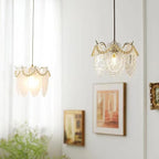 French Light Luxury Hardware Glass 1-Light Pendant Light