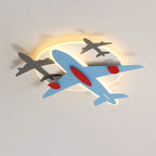 Lumendat Contemporary Creative Aircraft Shape Iron Acrylic Aluminum LED Cartoon Kids Flush Mount Ceiling Light Lumendat
