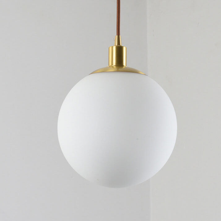 Contemporary Nordic Minimalist White Orb 1-Light Pendant Light For Bedroom Lumendat