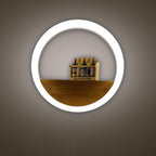 Creative Solid Wood Acrylic Storage Decoration Round LED Wall Sconce Lamp Lumendat