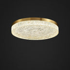 Modern Light Luxury Copper Circle LED Flush Mount Ceiling Light