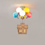 Lumendat Contemporary Creative Colorful Acrylic Balloon Log Cabin 7/9-Light Kids Semi-Flush Mount Ceiling Light For Bedroom Lumendat