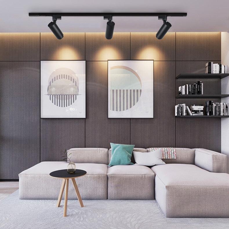 Modern Minimalist Adjustable Dimmable Focus Dimming Spotlight Tubular Track Lighting 3/4/5 Light LED Flush Mount for Living Room