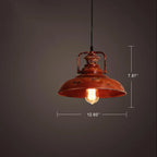 Retro Red Rust 1-light Dome Pendant Light Lumendat