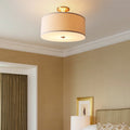 Fabric 1-light Drum Semi-flush Mount Lighting
