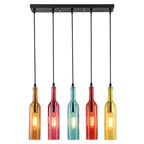 Retro Colorful Wine Bottle 5-light Chandeliers Lumendat