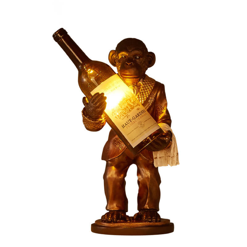 Retro Creative Monkey Resin Wine Bottle 1-Light Decoration Table Lamp Lumendat