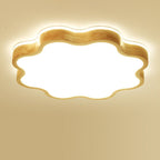 Nordic Flower Shape Wooden LED Flush Mount Ceiling Light Lumendat