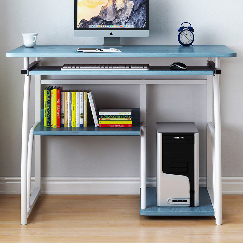 Modern Minimalist Rectangular Iron Density Board Desk 3-Tier For Home Office
