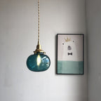 Retro Glass 1-light Single Pumpkin Pendant Light BulbSquare