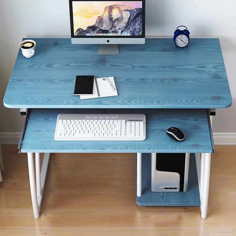 Modern Minimalist Rectangular Iron Density Board Desk 3-Tier For Home Office