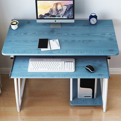 Modern Minimalist Rectangular Iron Density Board Desk 3-Tier For Home Office