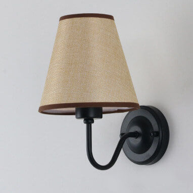 Modern Fabric Bell Shade Bend Arm 1-Light Wall Sconce Lamp Lumendat