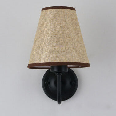 Modern Fabric Bell Shade Bend Arm 1-Light Wall Sconce Lamp Lumendat