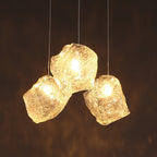 Nordic Creative Ice Cube Glass 1-light Pendant Light BulbSquare
