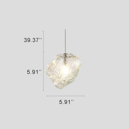 Nordic Creative Ice Cube Glass 1-light Pendant Light BulbSquare