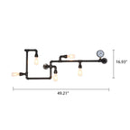 Industrial Maze Pipe 5-Light Wall Sconce Lamp