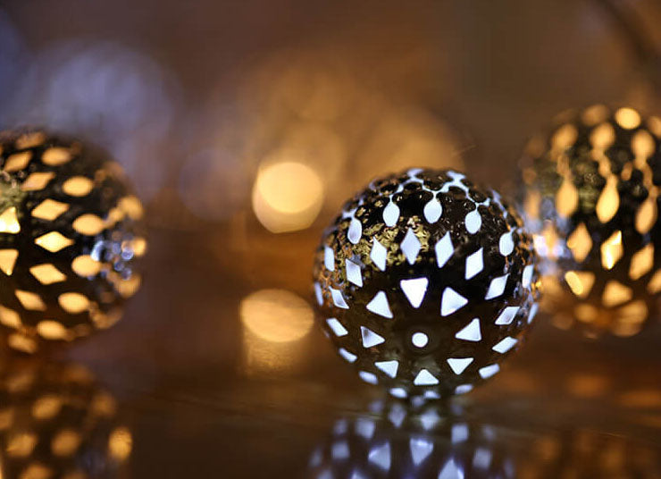 Solar String Lights Moroccan Ball Colorful LED Christmas Lights Iron Orbs Decoration Outdoor String Lights Lumendat