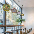 Modern Creative 3d Colorful Fireworks Glass 1-light Dome Pendant Light Lumendat