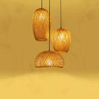 Rustic Style Bamboo Weaving 1-light Pendant Light modern luxury lighting fixture
