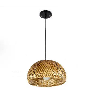 Rustic Style Bamboo Weaving 1-light Pendant Light Lumendat