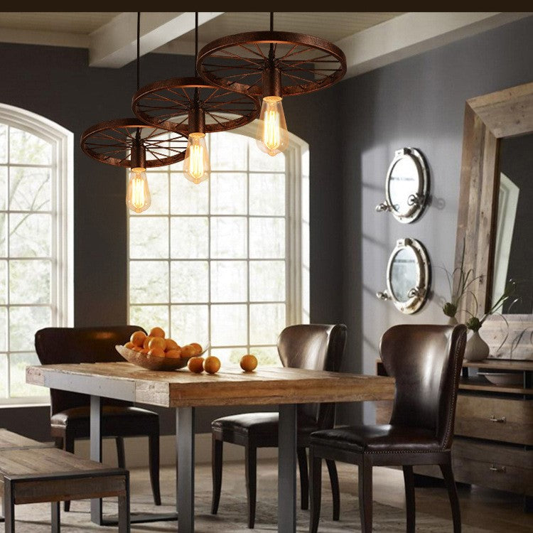 Industrial Creative Personality Wrought Iron Wheels 1/3/6-light Chandelier