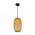 Traditional Vintage Bamboo Metal Weaving Round 1-Light Pendant Light for Living Room Lumendat