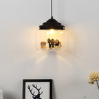 Cartoon Animal Glass 1-light Little Zoo Pendant Lights