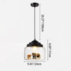 Cartoon Animal Glass 1-light Little Zoo Pendant Lights