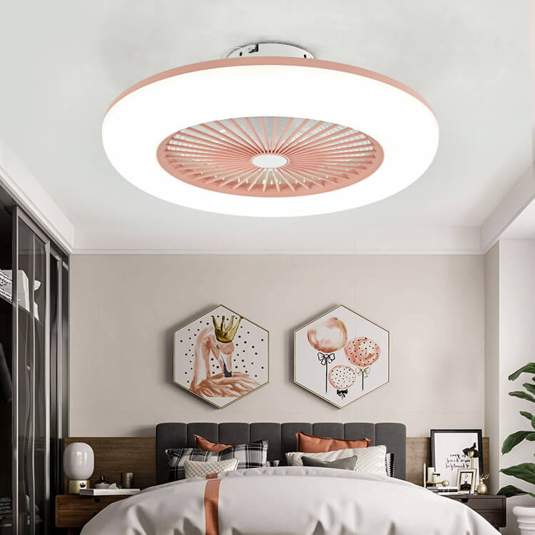 Modern Acrylic Ceiling Fan 1-Light LED Semi-Flush Mount Lighting