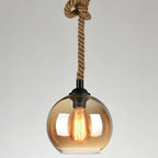 Retro Rope Hanging 1-light Glass Globe Pendant Light Lumendat