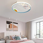 Lumendat Contemporary Creative Acrylic Astronaut Moon LED Kids Flush Mount Ceiling Invisible Bladeless Fan Light For Bedroom Lumendat