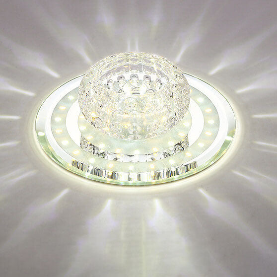 Minimalist Light Luxury Crystal Round Spotlight LED Flush Mount Ceiling Light Lumendat