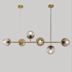 Modern Minimalist Long Glass Round Globe Island Light 6-light Chandelier BulbSquare