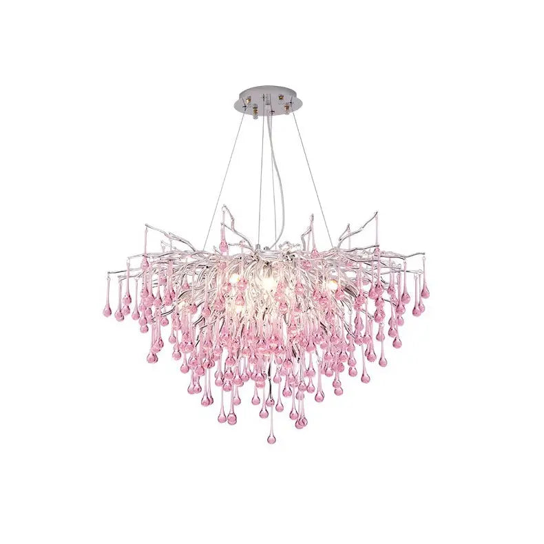Modern Luxury Crystal Glass Aluminum Branch Water Drop 6/8/10/14 Chandeliers for Dining Room Lumendat