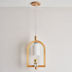 Lumendat Japanese Creative Wood Frame Resin Astronaut 1-Light Pendant Light Lumendat