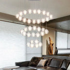 Modern Luxury Staircase Crystal Orb Ball Shade LED Loft Chandelier Lumendat