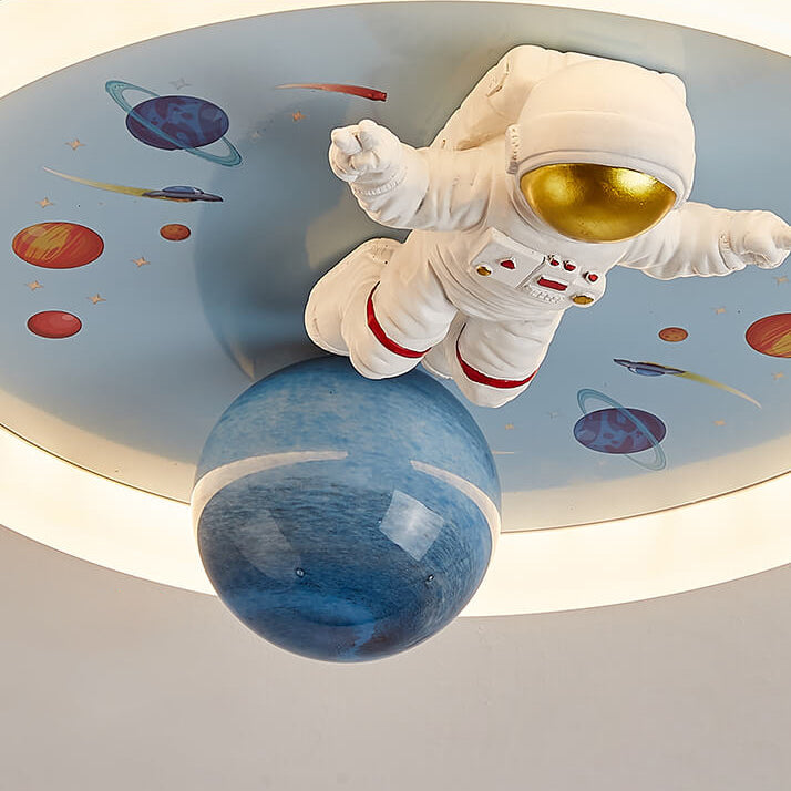 Lumendat Cartoon Creative Space Astronaut Resin LED Flush Mount Ceiling Light Lumendat