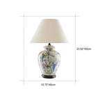 Modern Retro Ceramic Idyllic Flower and Bird 1-Light Table Lamp Lumendat