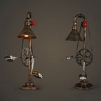 Industrial Vintage Iron Gear Plumbing Metal 1-Light Table Lamp Lumendat
