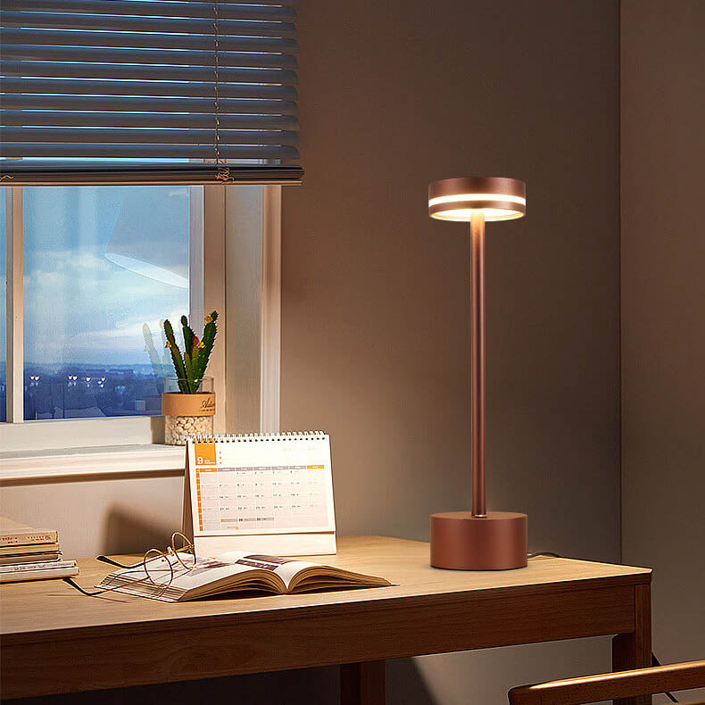 Modern Minimalist Cylindrical Metal Acrylic USB LED Table Lamp Lumendat