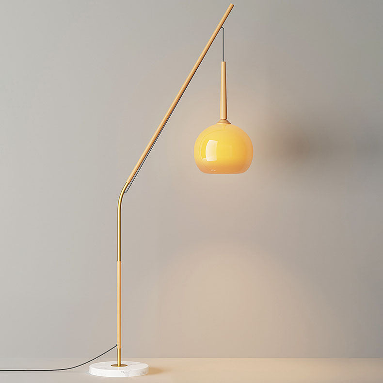 Traditional Vintage Orb Iron Glass 1-Light Standing Floor Lamp For Bedroom Lumendat