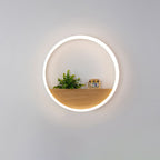 Creative Solid Wood Acrylic Storage Decoration Round LED Wall Sconce Lamp Lumendat