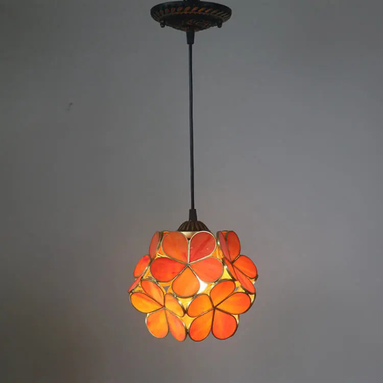 Vintage Stained Glass Petal 1-light Pendant Light Lumendat