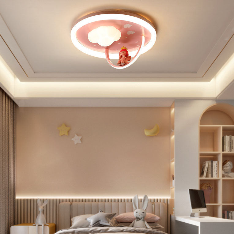 Lumendat Contemporary Creative Resin Kids Cartoon LED Flush Mount Ceiling Light For Bedroom Lumendat