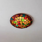 European Tiffany Hardware Shell 1-Light Flush Mount Lighting
