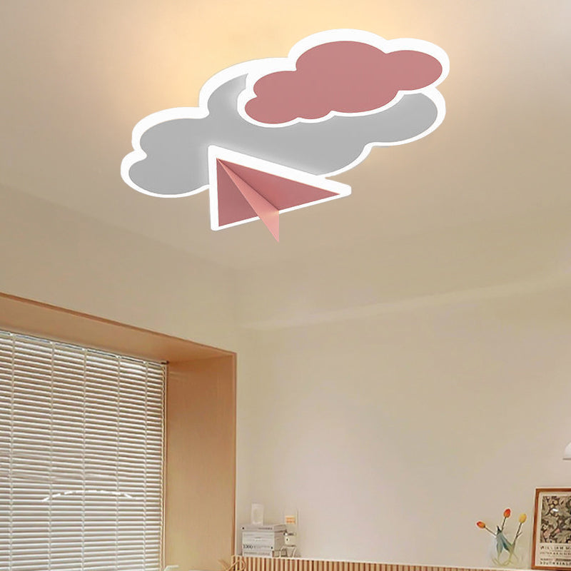 Lumendat Contemporary Creative Kids Iron Acrylic Plane Cloud Astronaut LED Flush Mount Ceiling Light For Bedroom Lumendat