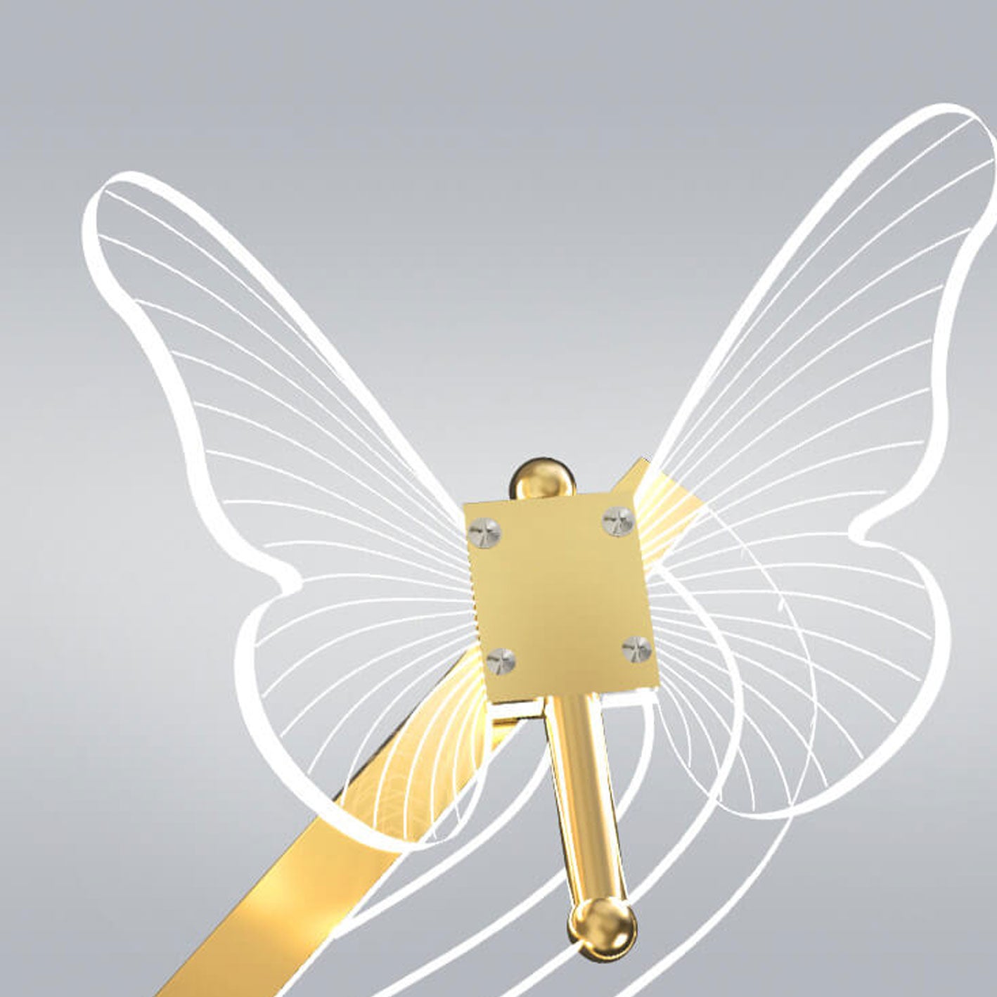 Nordic Light Luxury Butterfly Round Linear Island Light LED Chandelier BulbSquare