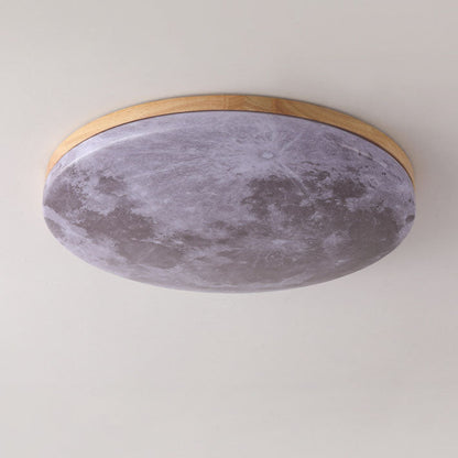Nordic Minimalist Moon Round Pvc LED Flush Mount Ceiling Light