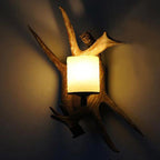 Traditional Vintage Resin Iron Antler 1/2 Light Wall Sconce Lamp For Hallway